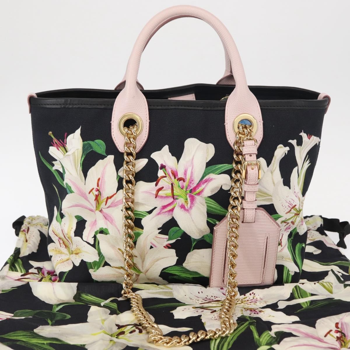 Dolce & Gabbana Capri Tote Printed Canvas with Lizard Embossed Leather, MULTICOLOUR, CANVAS, Tote bag