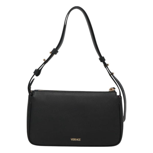 Versace Medusa Shoulder Bag Leather, BLACK, LEATHER, Shoulder bag