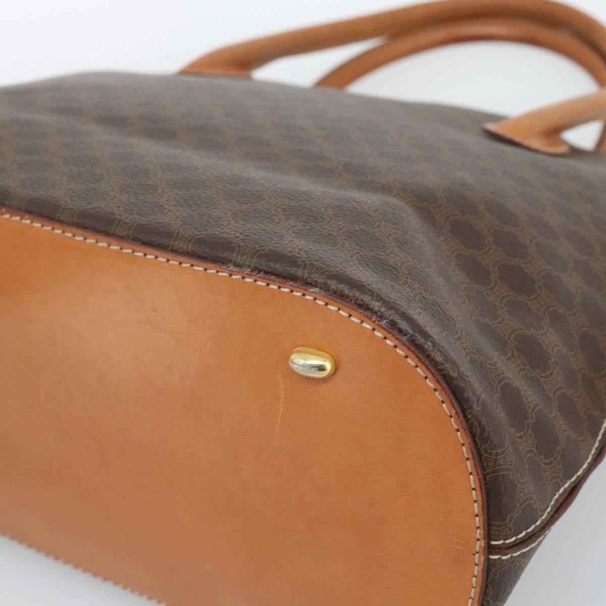 Celine Vintage Macadam Handbag Canvas, Brown, Canvas, Handbag