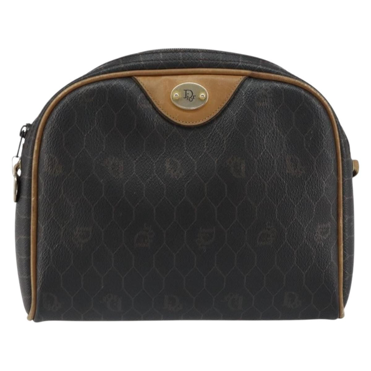 Christian Dior Vintage Honeycomb Shoulder Bag Canvas, BLACK, PVC, Shoulder bag