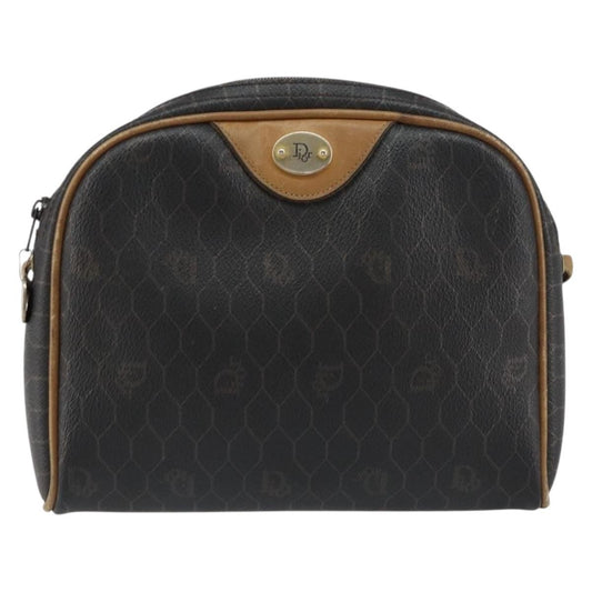 Christian Dior Vintage Honeycomb Shoulder Bag Canvas, BLACK, PVC, Shoulder bag