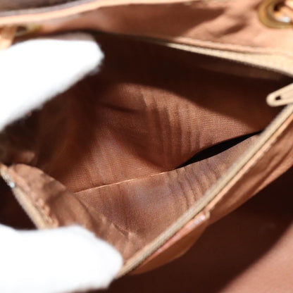 Celine Vintage Macadam Backpack Canvas and Leather, Brown, Canvas, Backpack