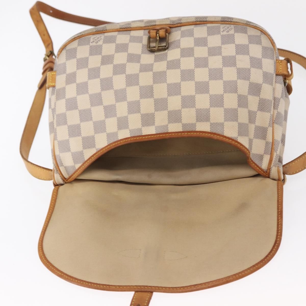 Louis Vuitton Saumur Handbag Damier, BEIGE, CANVAS, Shoulder bag