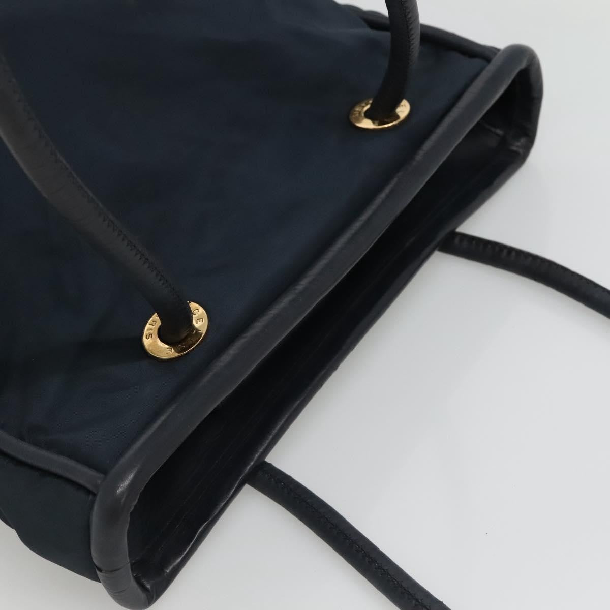Celine Circle Logo Handbag Nylon, Navy, Nylon, Tote Bag