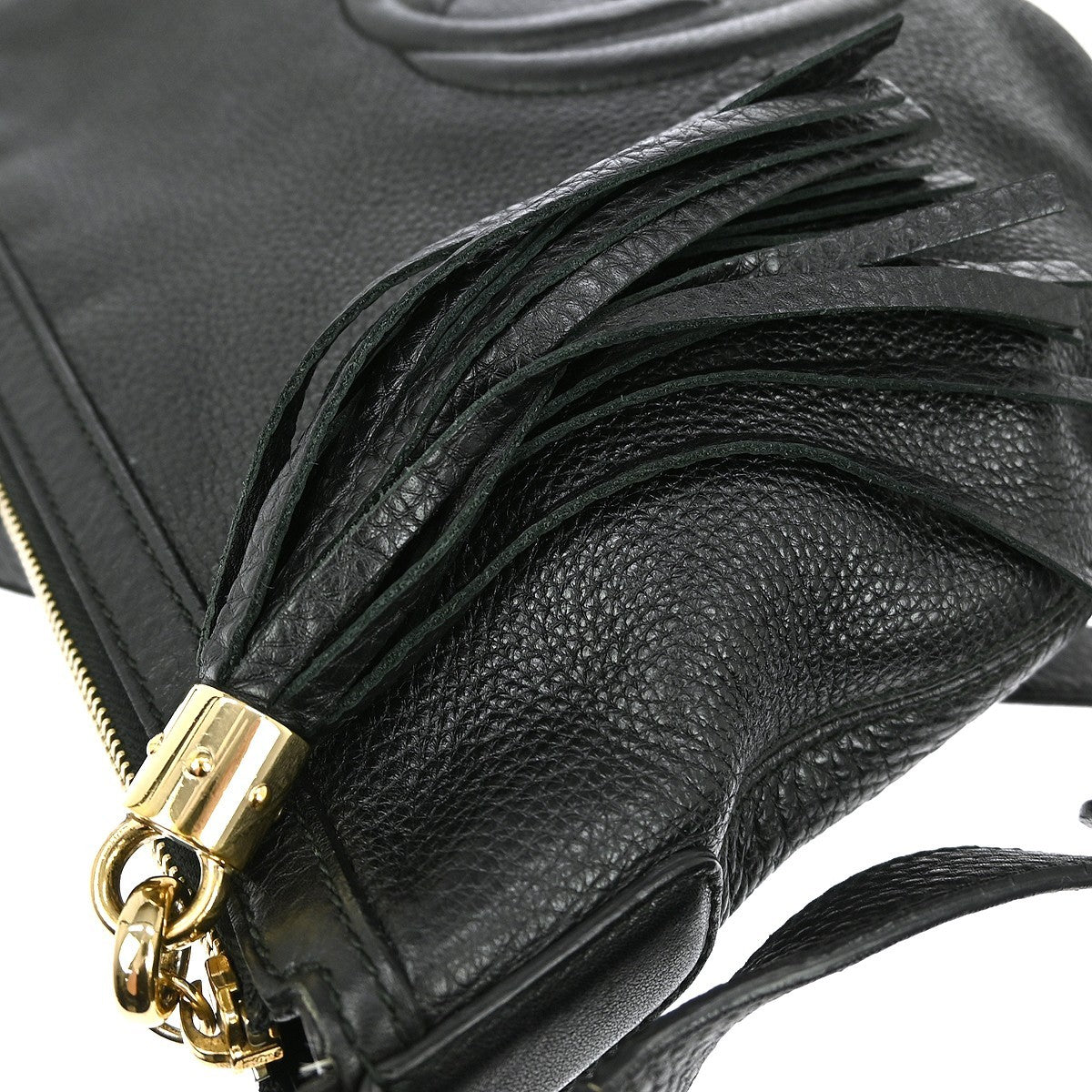 Gucci Soho Messenger Bag Leather, BLACK, LEATHER, Shoulder bag