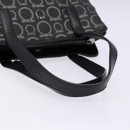 Salvatore Ferragamo Gancini Tote PVC Leather, BLACK, PVC, Tote bag
