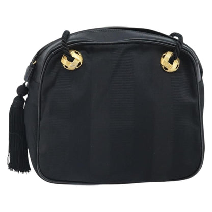 Salvatore Ferragamo Vintage Shoulder Bag Canvas, BLACK, CANVAS, Shoulder bag