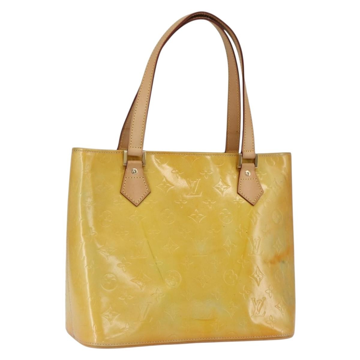 Louis Vuitton Houston Handbag Monogram Vernis, YELLOW, PATENT_LEATHER, Tote bag