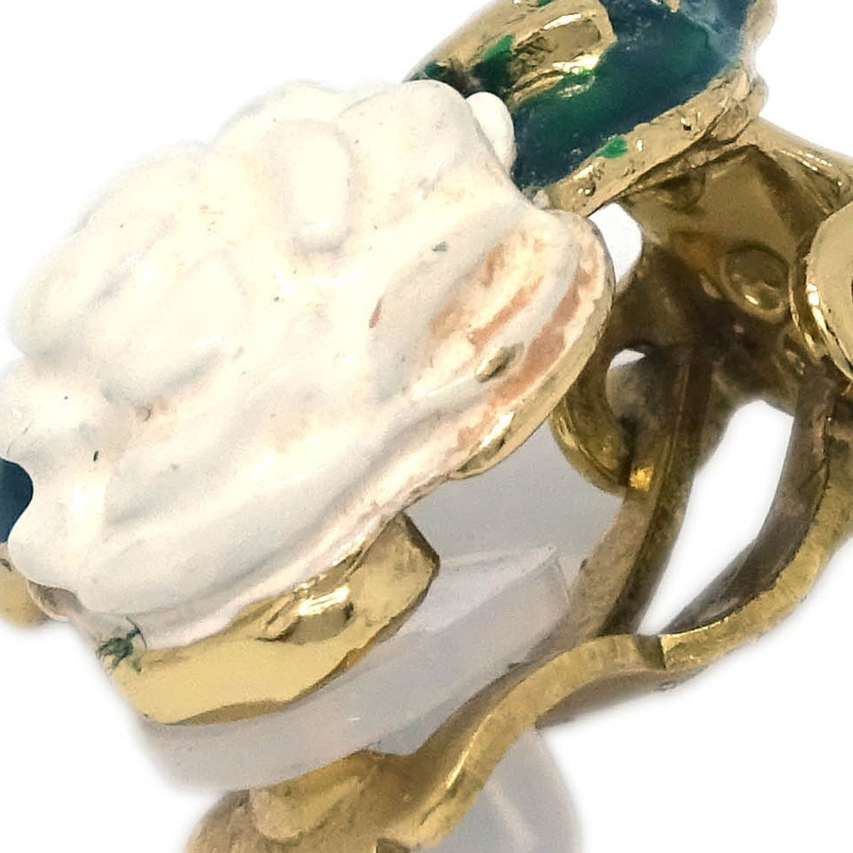 Chanel Vintage CC Camellia Clip-On Earrings Metal, GOLD, GOLD_PLATED, Earrings