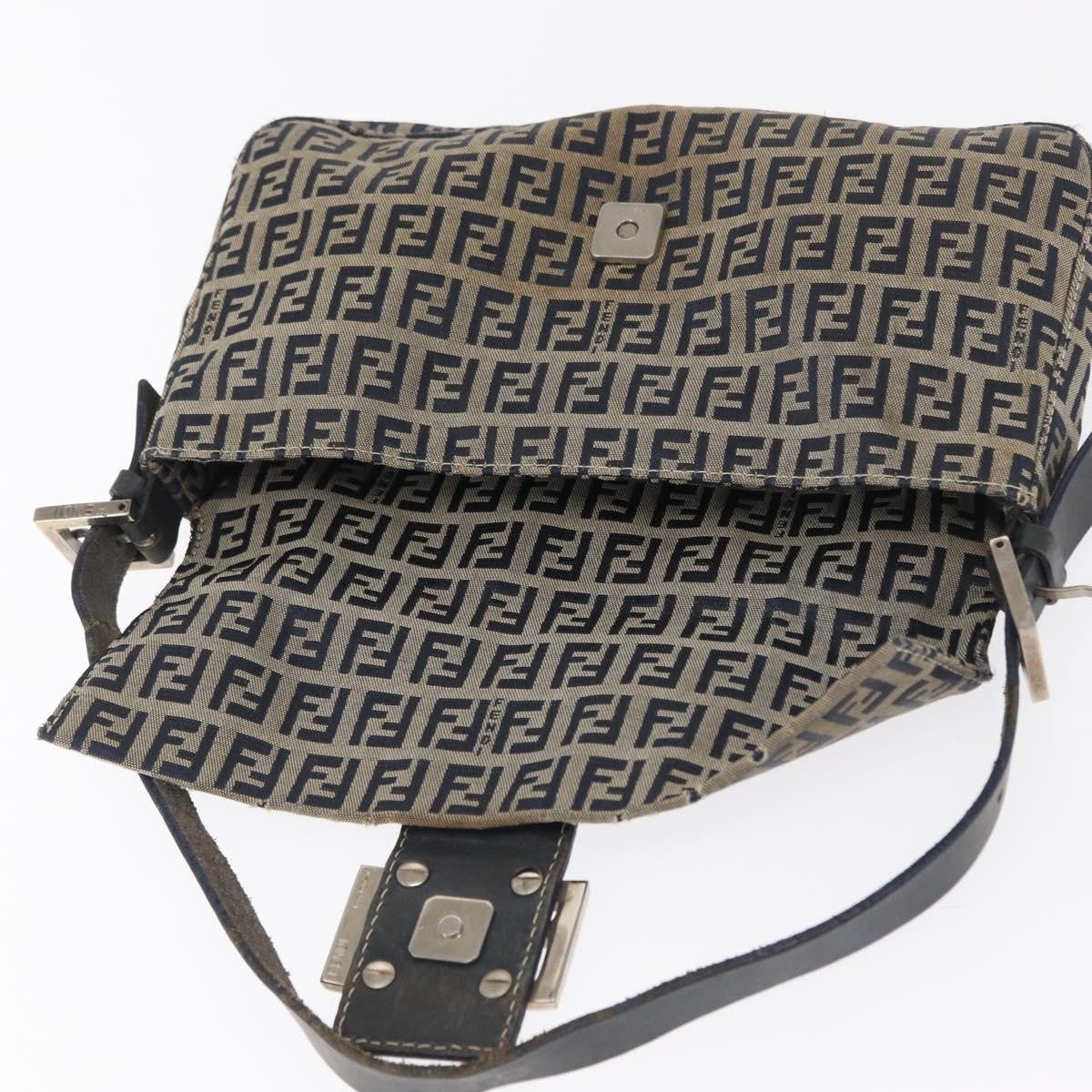 Fendi Baguette Bag Zucchino Canvas, NAVY, CANVAS, Shoulder bag