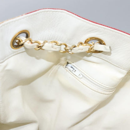 Chanel Chain Shoulder Bag Canvas, RED, CANVAS, Shoulder bag