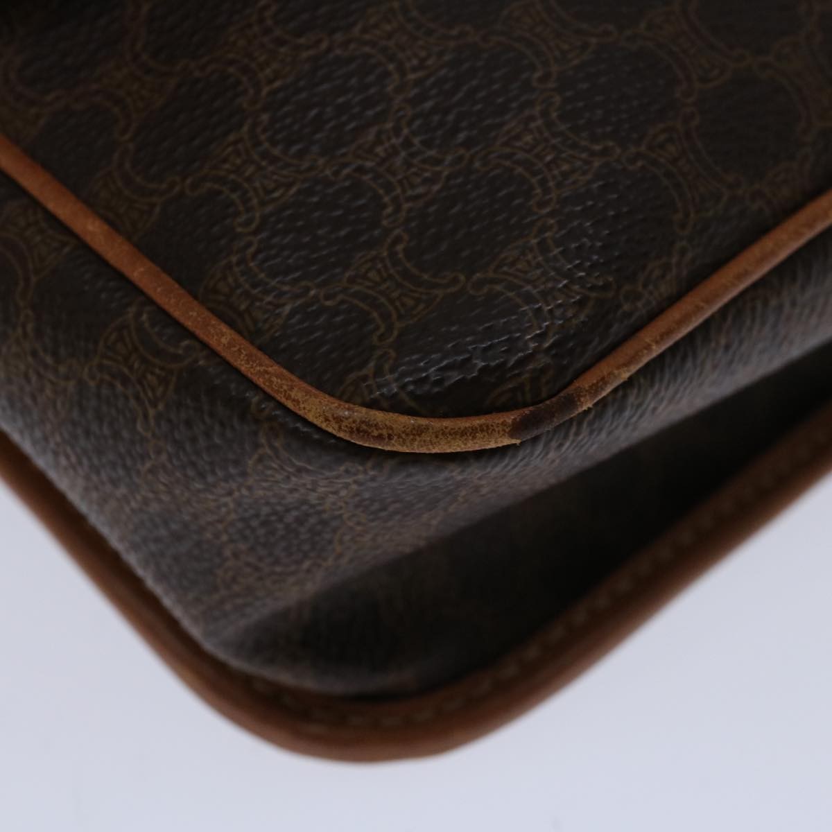 Celine Macadam Shoulder Bag Canvas, BROWN, PVC, Shoulder bag