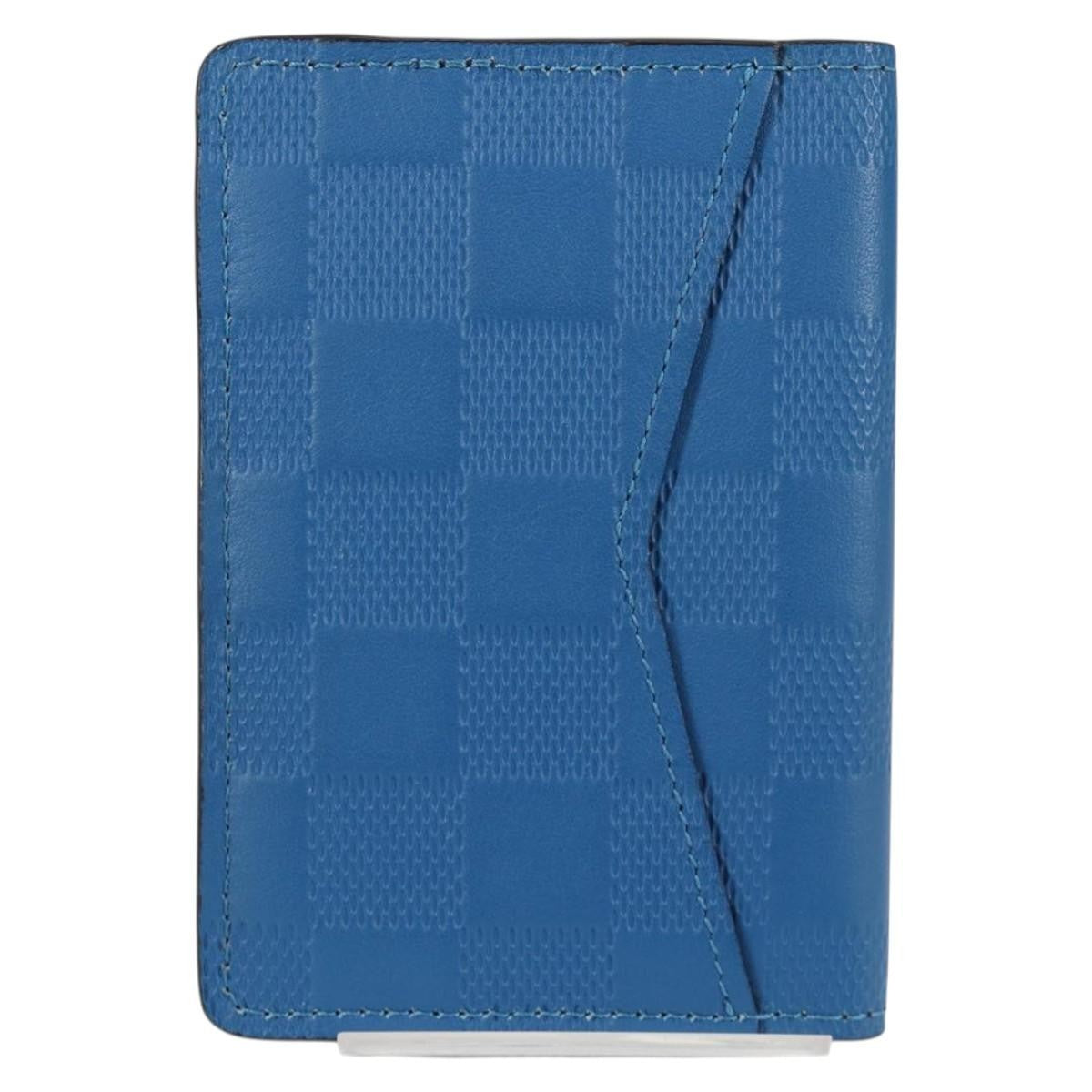 Louis Vuitton pocket organizer Leather, BLUE, LEATHER, Toiletry Case