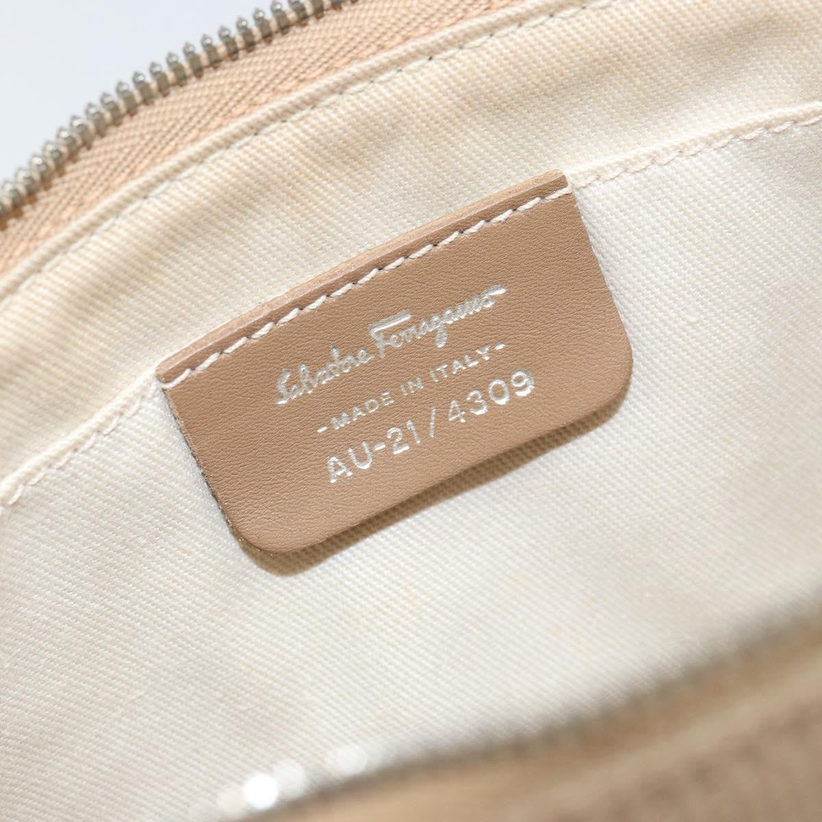 Salvatore Ferragamo Vala Shoulder Bag Nylon, BEIGE, NYLON, Shoulder bag