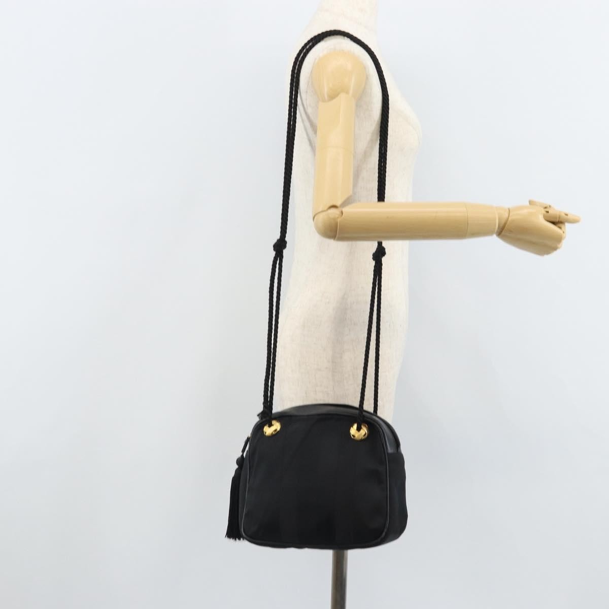 Salvatore Ferragamo Vintage Shoulder Bag Canvas, BLACK, CANVAS, Shoulder bag