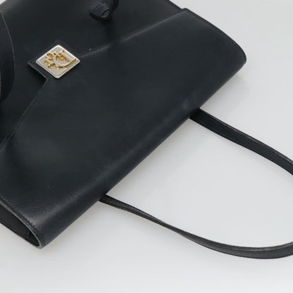 Christian Dior Vintage Handbag Leather, NAVY, LEATHER, Handbag