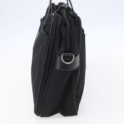 Prada Convertible Front Zip Briefcase Tessuto with Saffiano Leather, Black, Nylon, Briefcase