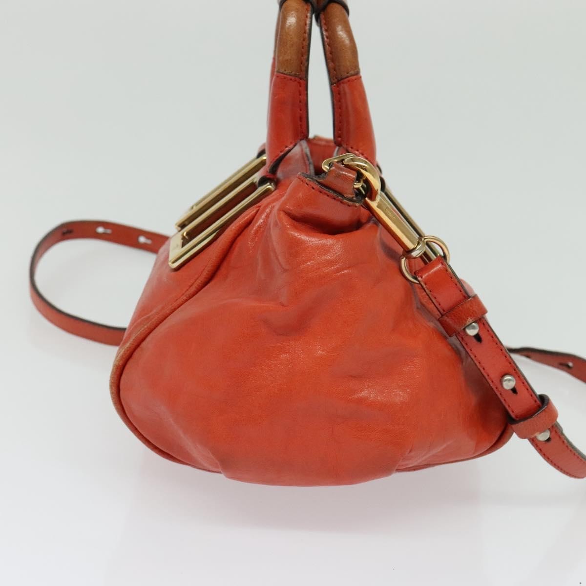 Chloe Ethel Handbag Leather, ORANGE, LEATHER, Handbag