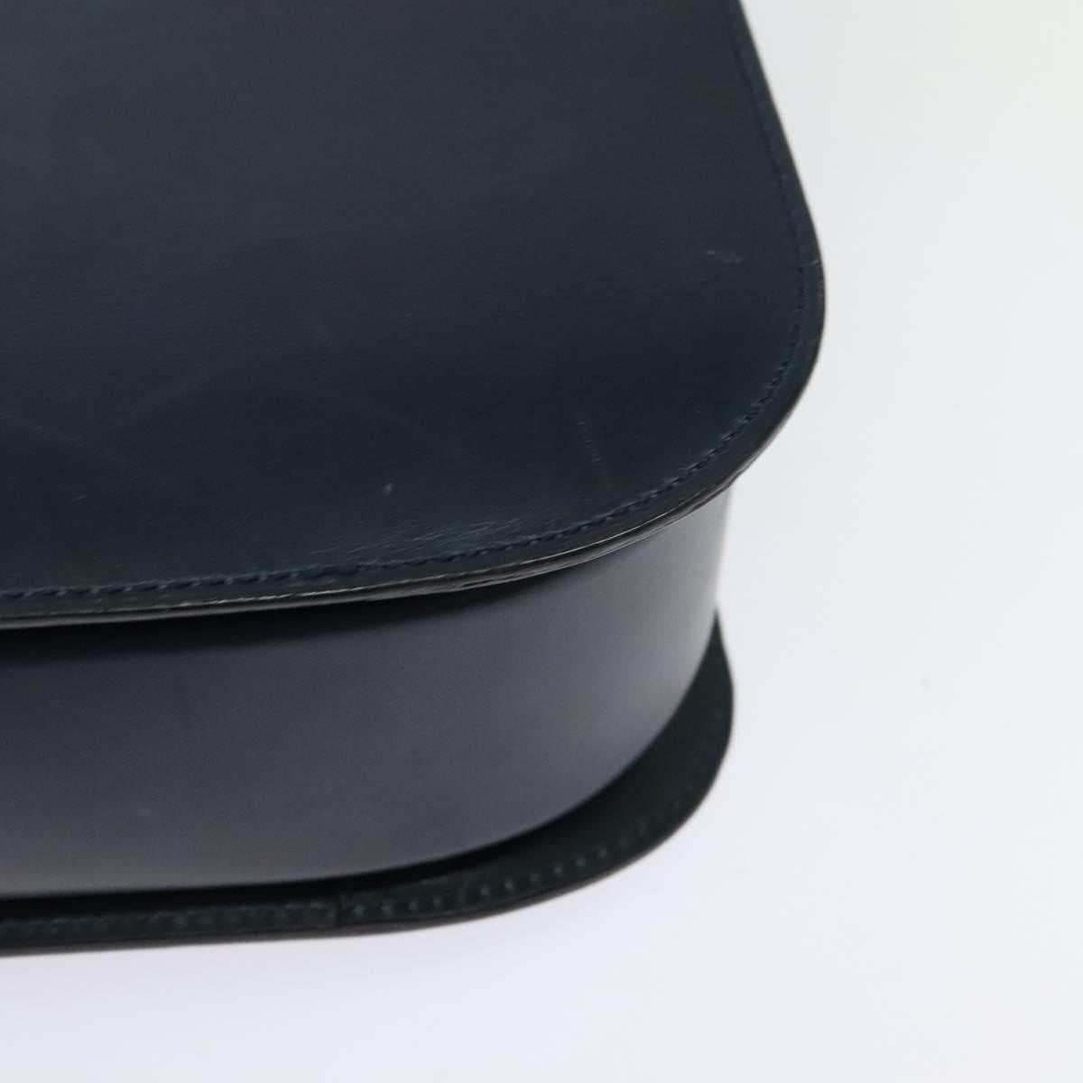 Celine Circle logo Leather, NAVY, LEATHER, Shoulder bag