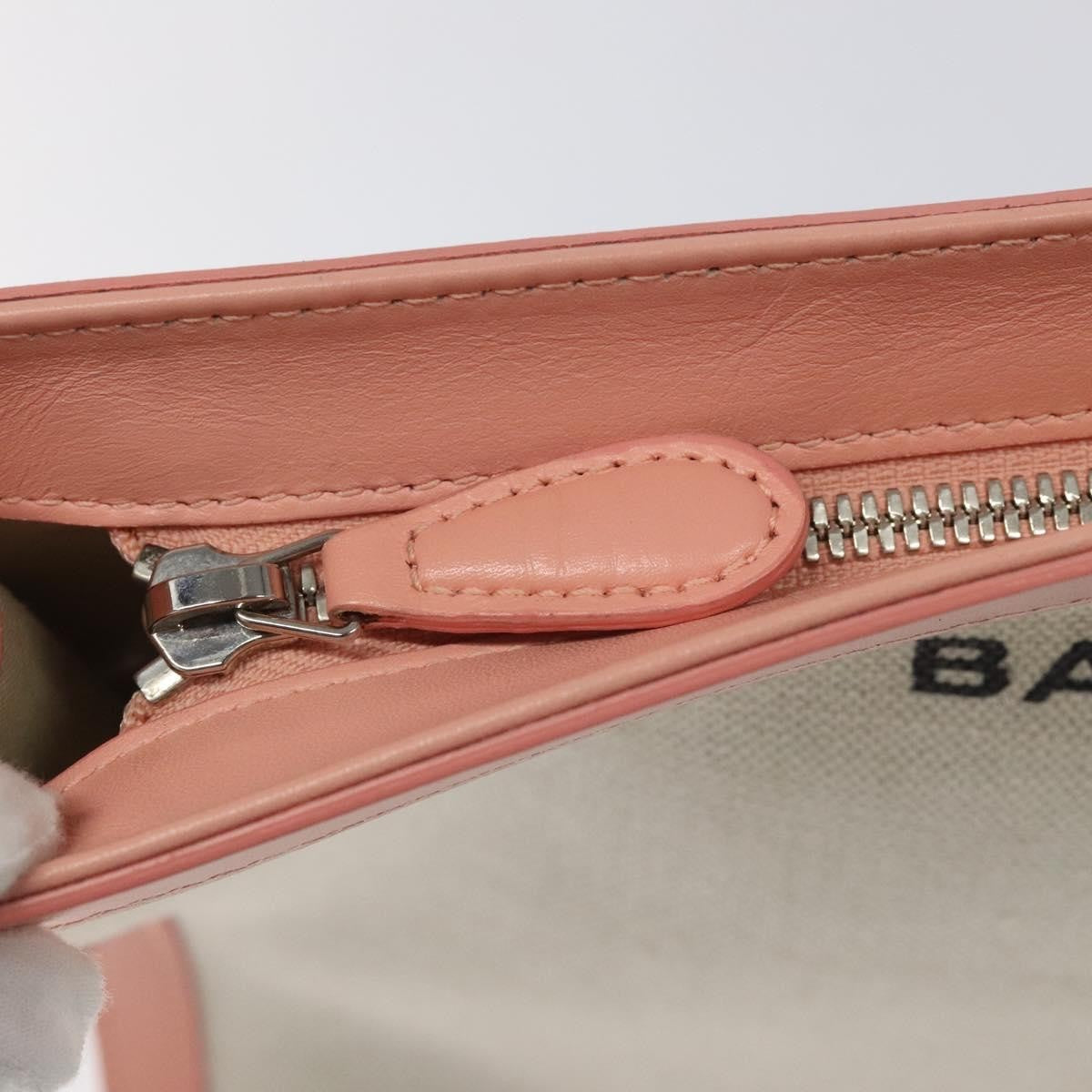 Balenciaga Navy Clutch Canvas with Leather, PINK, CANVAS, Clutche & pouche
