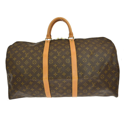 Louis Vuitton Keepall Bag Monogram Canvas, BROWN, CANVAS, Travel bag