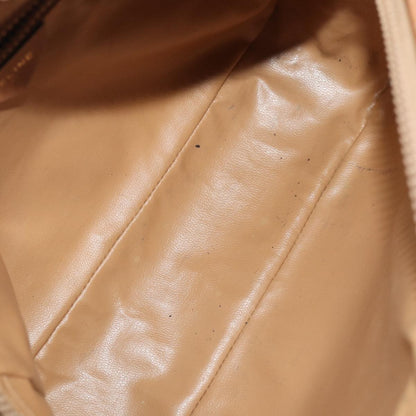 Celine Vintage Macadam Shoulder Bag Canvas and Leather, BEIGE, CANVAS, Shoulder bag