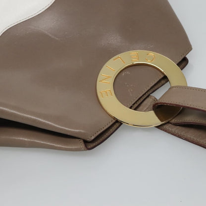Celine Shoulder Bag Leather, BROWN, LEATHER, Shoulder bag
