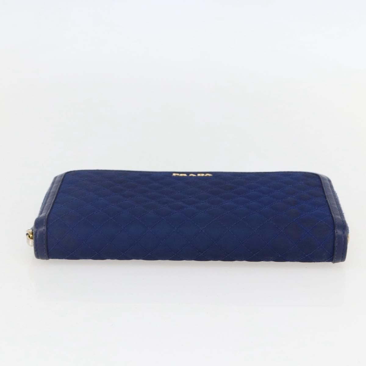 Prada Zip Around Organizer Wallet Saffiano Leather with Applique, BLUE, LEATHER, Wallets