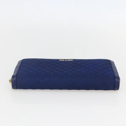 Prada Zip Around Organizer Wallet Saffiano Leather with Applique, BLUE, LEATHER, Wallets