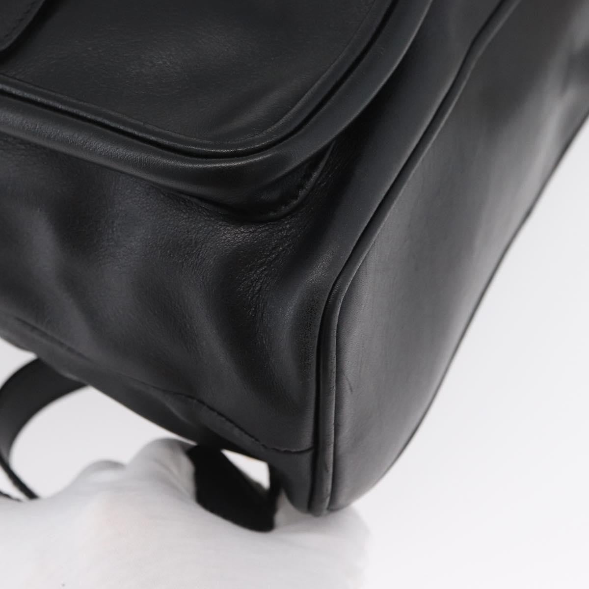 Gucci Vintage Bamboo Backpack Leather, BLACK, LEATHER, Backpack