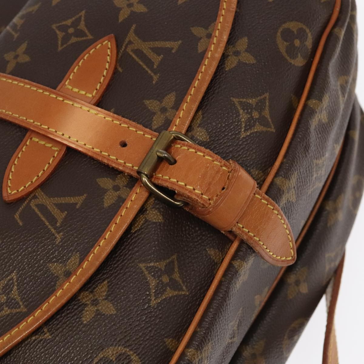Louis Vuitton Saumur Handbag Monogram Canvas, BROWN, CANVAS, Handbag