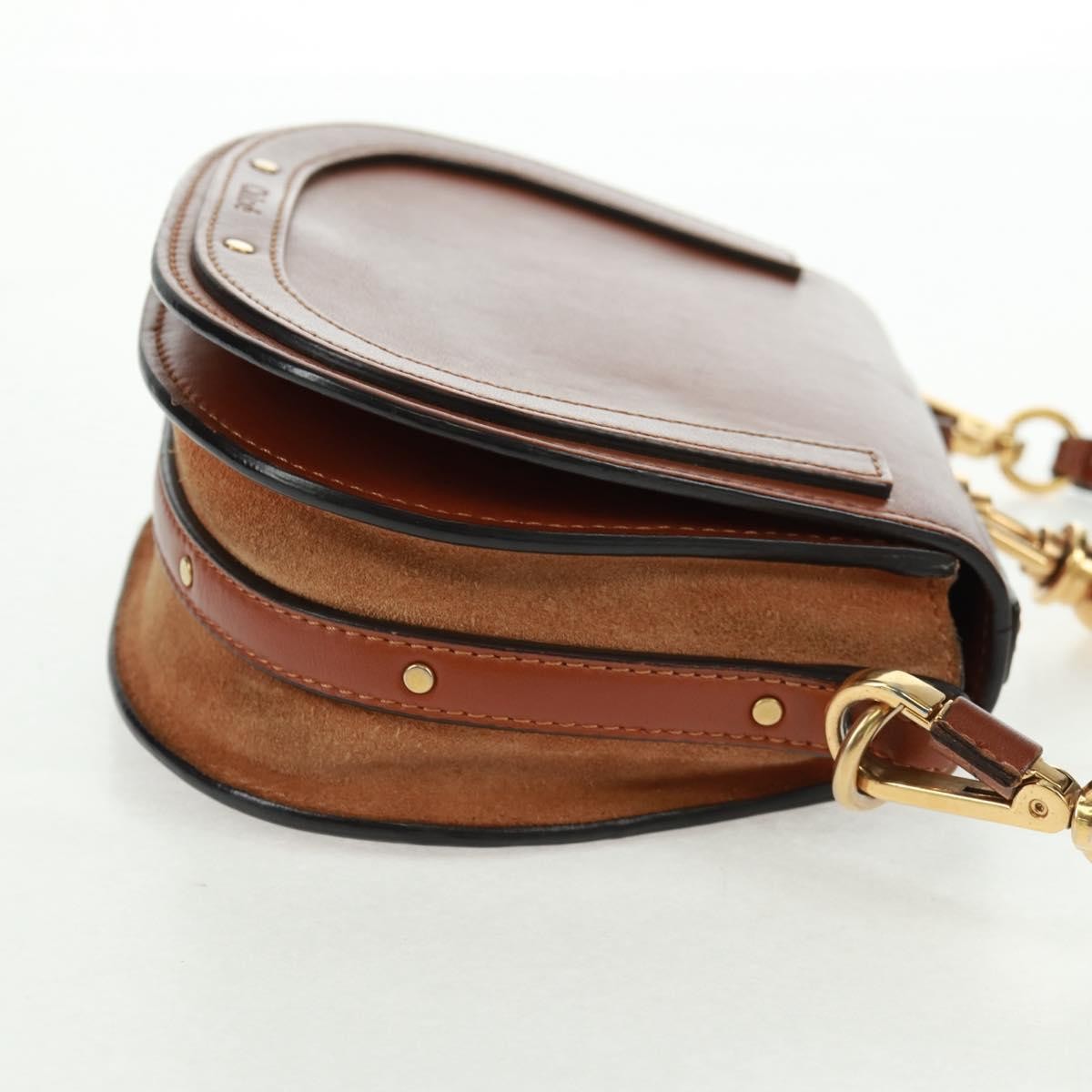 Chloe Nile Crossbody Bag Leather, BROWN, LEATHER, Handbag