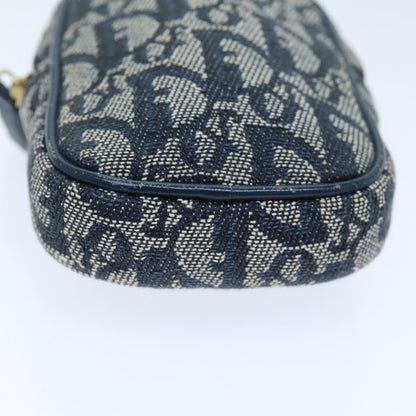 Christian Dior Vintage Trotter Pouch Canvas, NAVY, CANVAS, Clutche & pouche