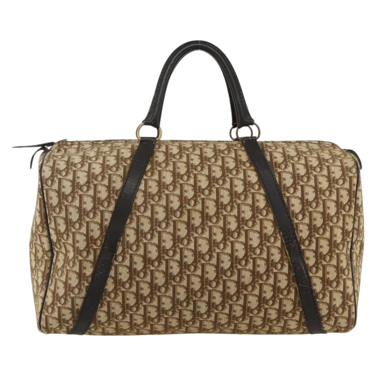 Christian Dior Vintage Trotter Boston Bag Diorissimo Canvas, Beige, Canvas, Handbag