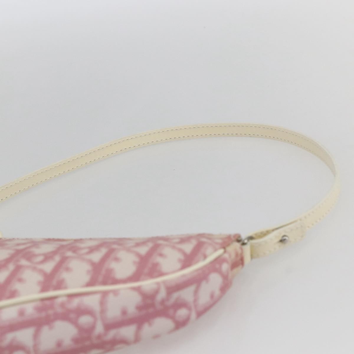 Christian Dior Vintage Saddle Bag Diorissimo Canvas, PINK, CANVAS, Shoulder bag