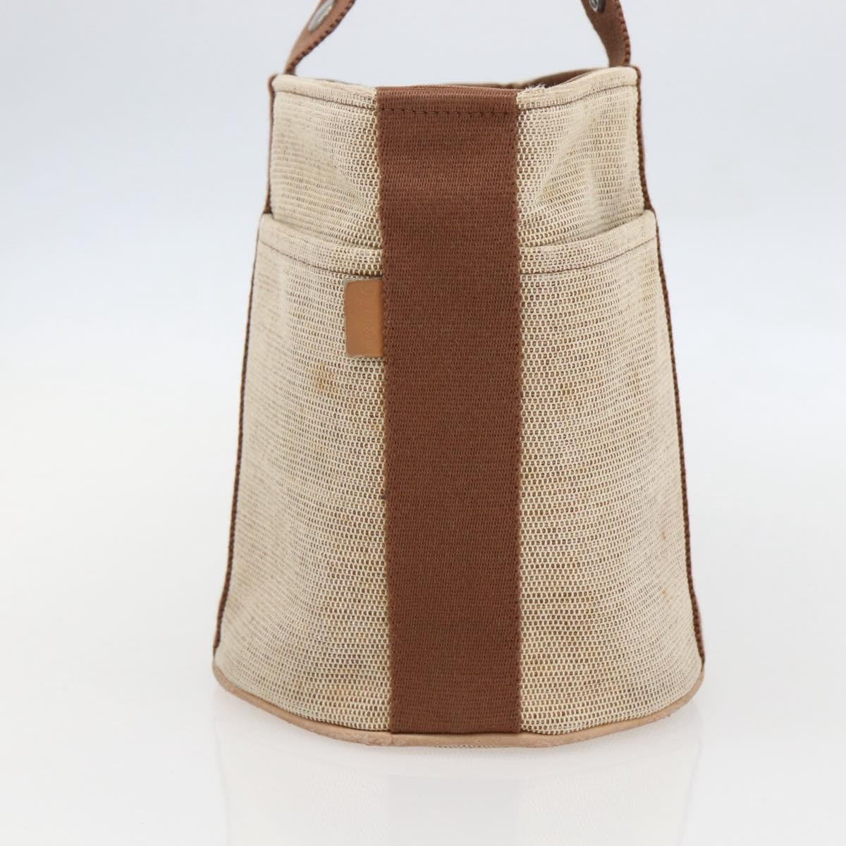 Hermes Saxo Handbag Toile, BEIGE, CANVAS, Handbag