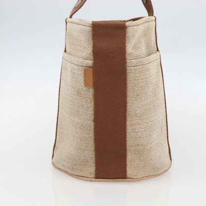 Hermes Saxo Handbag Toile, BEIGE, CANVAS, Handbag