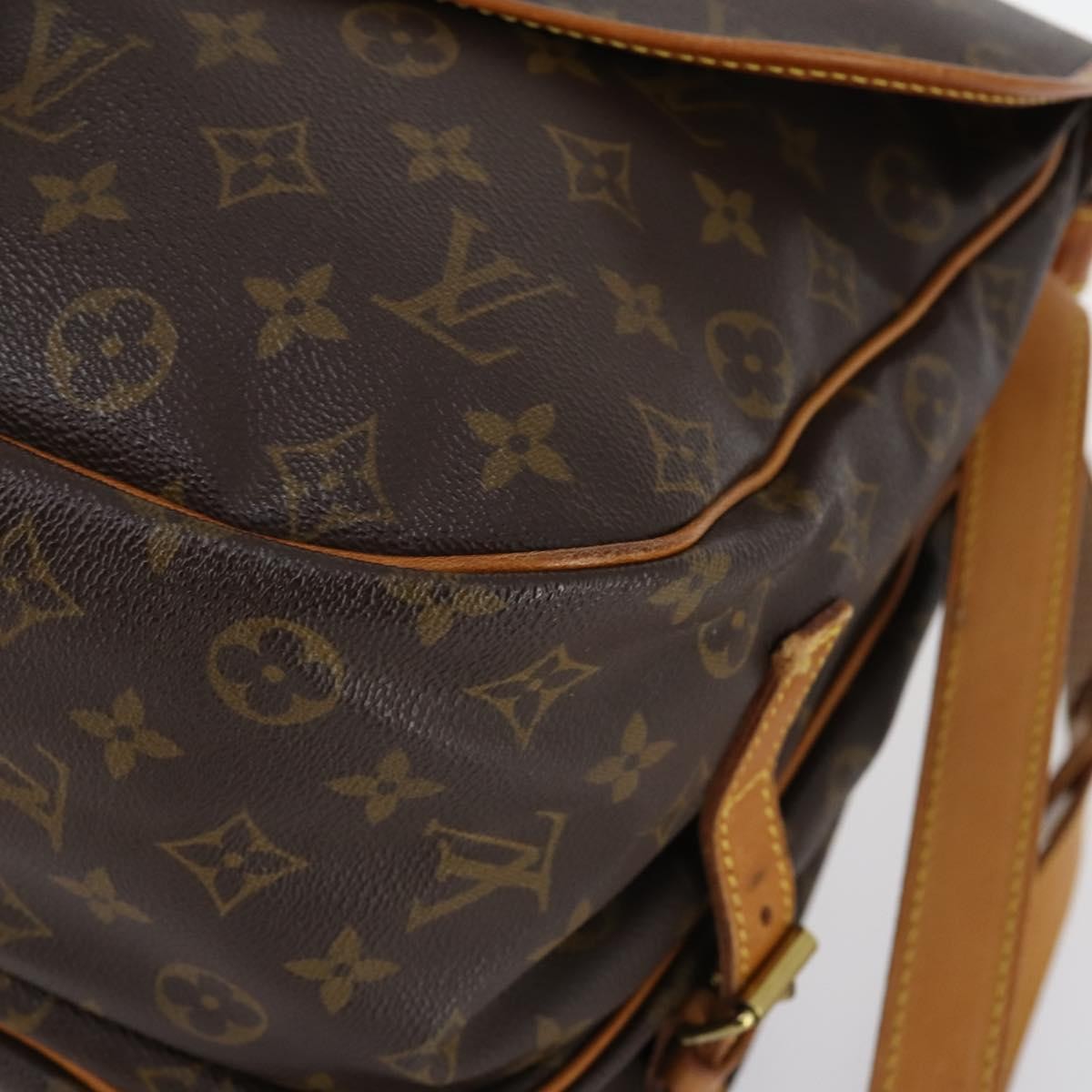 Louis Vuitton Saumur Handbag Monogram Canvas, BROWN, CANVAS, Handbag