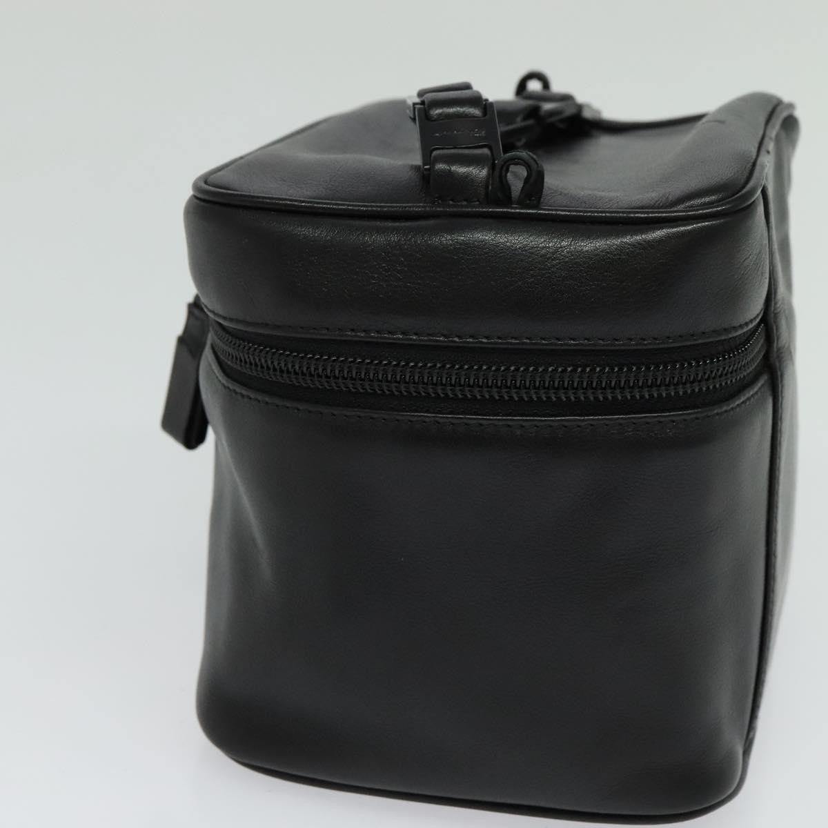 Salvatore Ferragamo Vintage Gancini Pochette Leather, BLACK, LEATHER, Handbag