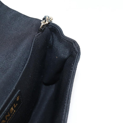 Chanel Chain Flap Shoulder Bag Quilted Nylon, Black, Nylon, Shoulder Bag