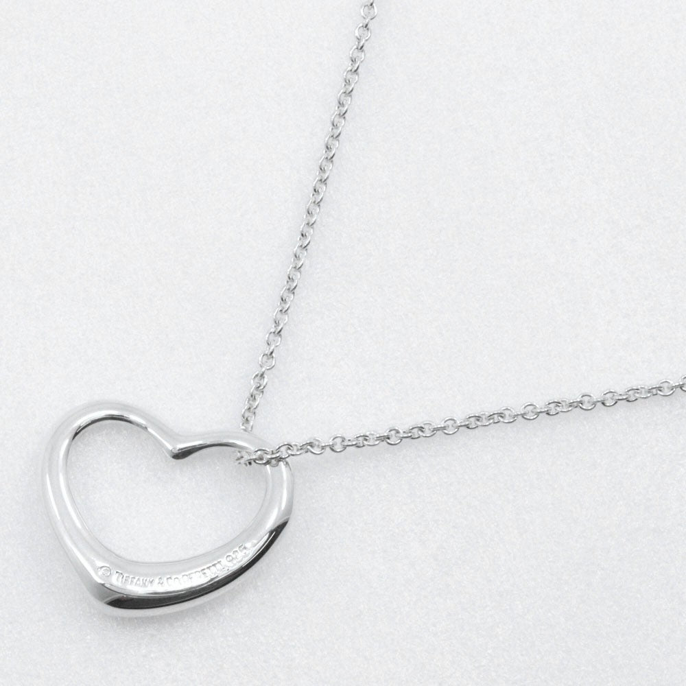 Tiffany & Co. Elsa Peretti Open Heart Pendant Necklace Sterling Silver, SILVER, SILVER, Necklace