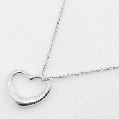 Tiffany & Co. Elsa Peretti Open Heart Pendant Necklace Sterling Silver, SILVER, SILVER, Necklace