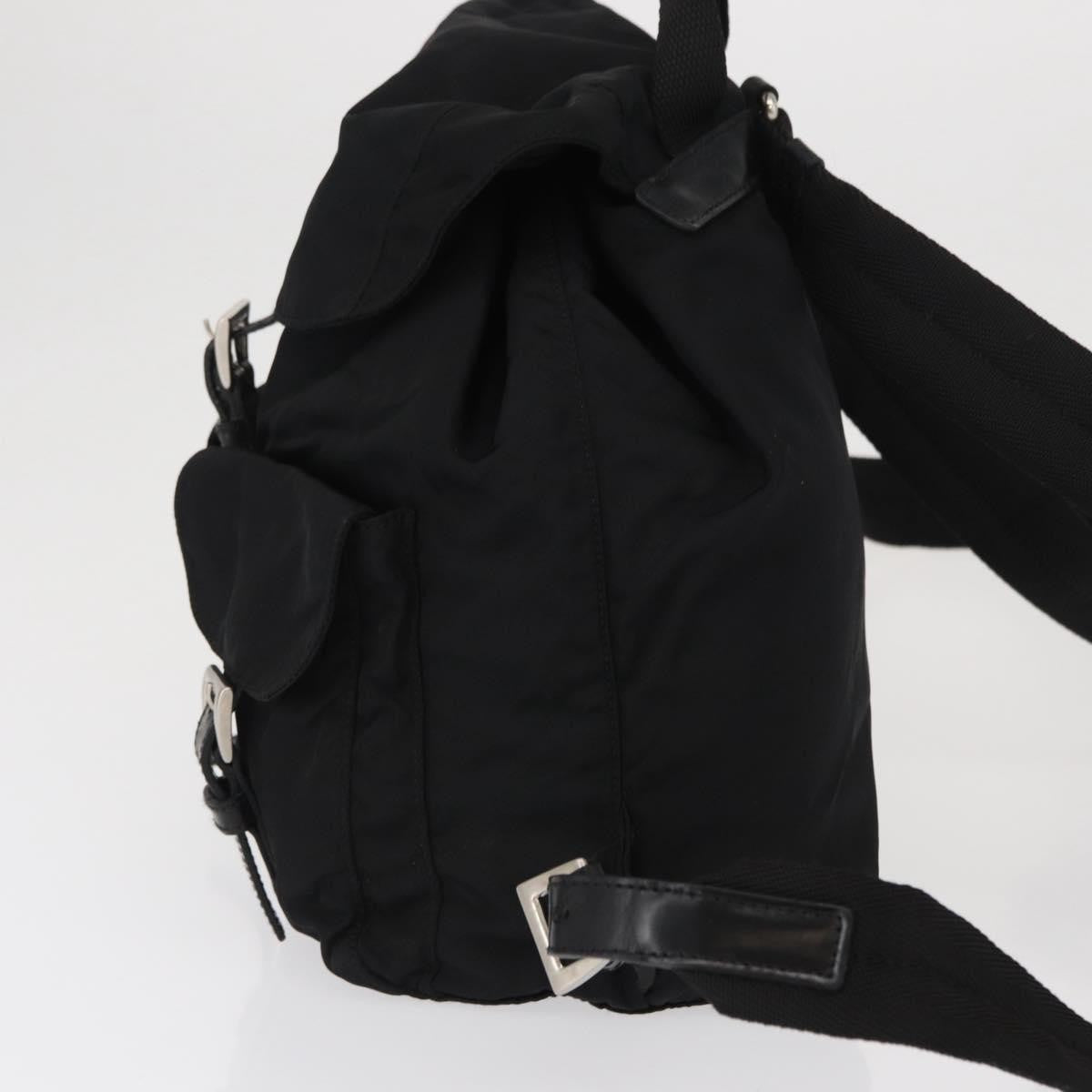 Prada Double Front Pocket Backpack Tessuto, BLACK, NYLON, Backpack