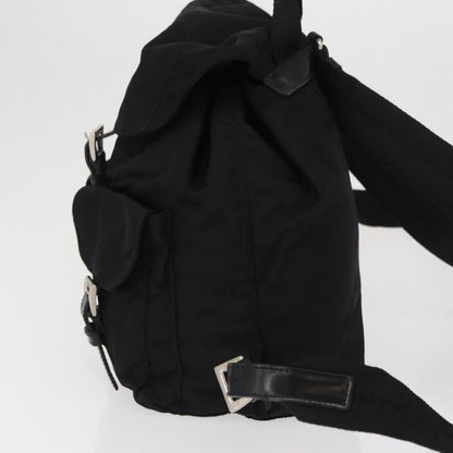 Prada Double Front Pocket Backpack Tessuto, BLACK, NYLON, Backpack