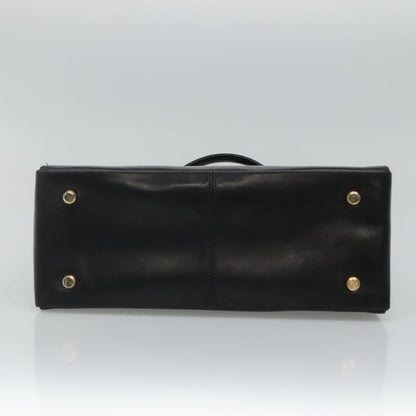 Salvatore Ferragamo Gancini Convertible Top Handle Bag Leather, BLACK, LEATHER, Handbag