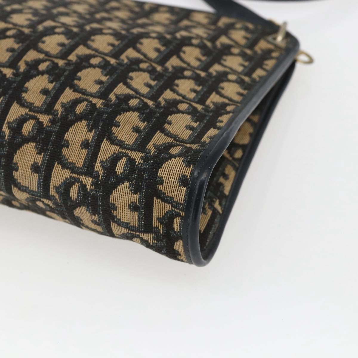 Christian Dior Vintage Trotter Shoulder Bag Canvas, NAVY, CANVAS, Shoulder bag