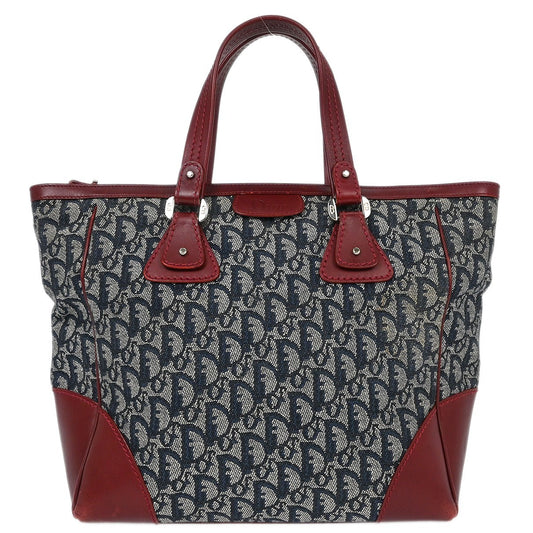 Christian Dior Vintage Trotter Zip Tote Diorissimo Canvas, NAVY, CANVAS, Tote bag