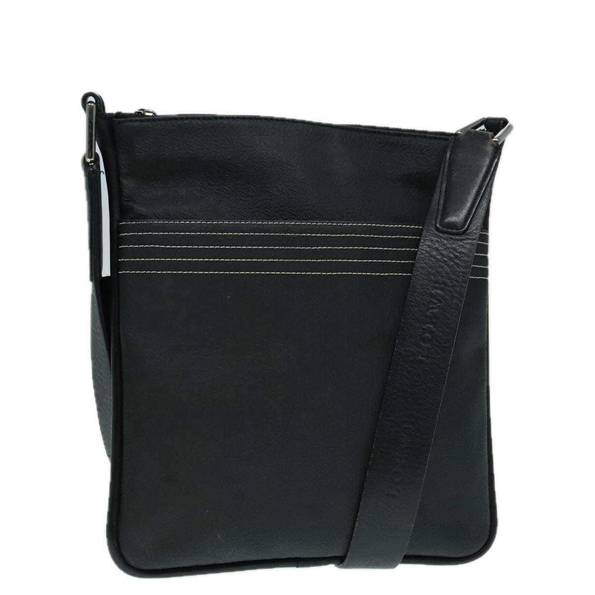 Loewe Anagram Shoulder Bag Leather, BLACK, LEATHER, Shoulder bag