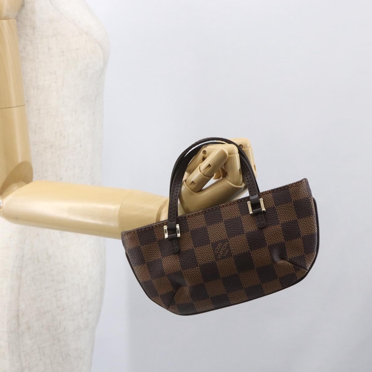 Louis Vuitton Manosque Pochette Damier, BROWN, CANVAS, Clutche & pouche