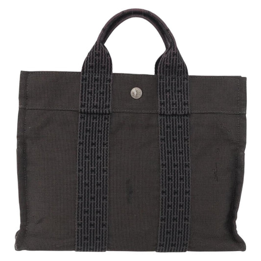 Hermes Fourre-tout Herline Canvas, Gray, Canvas, Tote Bag